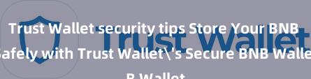 Trust Wallet security tips Store Your BNB Safely with Trust Wallet's Secure BNB Wallet